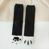 Funki Buys | Socks | Unisex Fuzzy Warm Paw Print Socks 6 Pcs