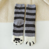 Funki Buys | Socks | Unisex Fuzzy Warm Paw Print Socks 6 Pcs