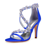 Funki Buys | Shoes | Women's Satin Crystal Bridal Prom Stilettos