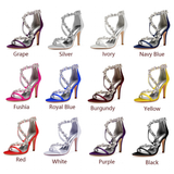 Funki Buys | Shoes | Women's Satin Crystal Bridal Prom Stilettos