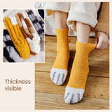 Funki Buys | Socks | Unisex Fuzzy Warm Paw Print Socks 6 Pcs