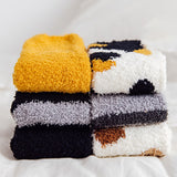 Funki Buys | Socks | Unisex Fuzzy Warm Paw Print Socks 6 Pcs