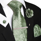 Funki Buys | Neckties | Men's 5pcs Silk Floral Champagne Tie Set