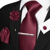 Funki Buys | Neckties | Men's Luxury 5 Pcs Ridged Silk Tie Set