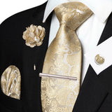 Funki Buys | Neckties | Men's 5 Pcs Silk Tie & Accessorie Gift Set