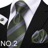 Funki Buys | Neckties | Men's Classic Striped Jacquard Tie Set