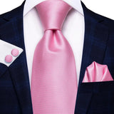 Funki Buys | Neckties | Men's 3 Pcs Stylish Pink Silk Tie Sets