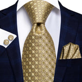 Funki Buys | Neckties | Men's Formal 3pcs Gold Tie Set