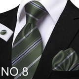 Funki Buys | Neckties | Men's Classic Striped Jacquard Tie Set
