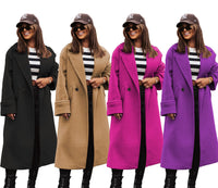 Funki Buys | Jackets | Women's Long Suit Collar Woolen Overcoat