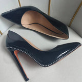 Funki Buys | Shoes | Women's Patent Black Studded Stilettos
