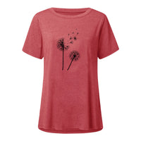 Funki Buys | Shirts | Women's Dandelion Print Plus Size Top