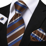 Funki Buys | Neckties | Men's Classic Striped Jacquard Tie Set