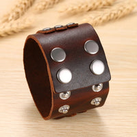 Funki Buys | Bracelets | Unisex Leather Studded Wristband