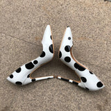 Funki Buys | Shoes | Women's White Black Polka Dot Heels