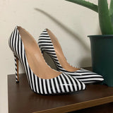 Funki Buys | Shoes | Women's Luxury Striped High Heel Stilettos