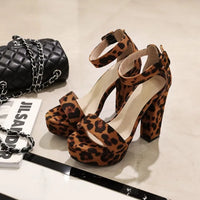 Funki Buys | Shoes | Women's High Leopard Print Platform Sandals