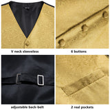 Funki Buys | Vests | Men's 4 Pcs Luxury Gold Vest Tie Set