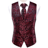 Funki Buys | Vests | Men's 4 Pcs Silk Slim Fashion Waistcoat Sets