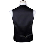 Funki Buys | Vests | Men's Luxury 5 Pcs Black Silver Vest Tie Set