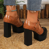 Funki Buys | Shoes | Women's Chunky Block Heeled Mary Janes