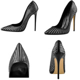 Funki Buys | Shoes | Women's Classic Black Striped Stiletto Pumps