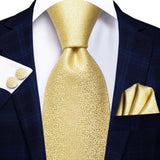 Funki Buys | Neckties | Men's Formal 3pcs Gold Tie Set