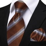 Funki Buys | Neckties | Men's Classic Striped Jacquard Tie Set