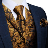 Funki Buys | Vests | Men's 4 Pcs Formal Silk Paisley Tie Vest Set