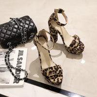 Funki Buys | Shoes | Women's High Leopard Print Platform Sandals