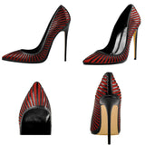 Funki Buys | Shoes | Women's Classic Black Striped Stiletto Pumps
