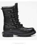 Funki Buys | Boots | Men's Gothic Punk Buckle Strap Biker Boots