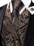 Funki Buys | Vests | Men's 4 Pcs Formal Floral Tie Vest Set
