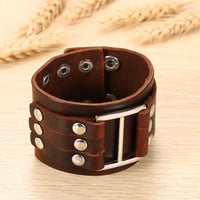 Funki Buys | Bracelets | Unisex Leather Studded Wristband