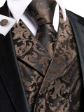 Funki Buys | Vests | Men's 4 Pcs Formal Floral Tie Vest Set
