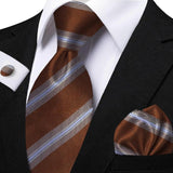 Funki Buys | Neckties | Men's Classic Striped Jacquard Tie Set