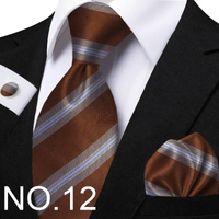 Funki Buys | Neckties | Men's Classic Striped Jacquard Tie Set