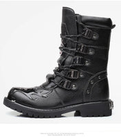 Funki Buys | Boots | Men's Gothic Punk Buckle Strap Biker Boots