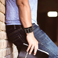 Funki Buys | Bracelets | Unisex Leather Studded Wristband