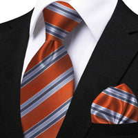 Funki Buys | Neckties | Men's Classic Striped Jacquard Tie Set