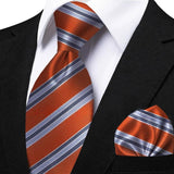 Funki Buys | Neckties | Men's Classic Striped Jacquard Tie Set