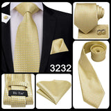 Funki Buys | Neckties | Men's Classic 3 Pcs Yellow Gold Tie Set