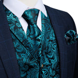Funki Buys | Vests | Men's 4 Pcs Formal Silk Paisley Tie Vest Set