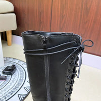 Funki Buys | Boots | Women's Gothic Lace Up High Top Boots