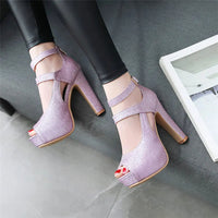 Funki Buys | Shoes | Women's Sequin Peep Toe Platform Sandal