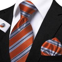 Funki Buys | Neckties | Men's Classic Striped Jacquard Tie Set