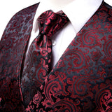 Funki Buys | Vests | Men's 4 Pcs Silk Slim Fashion Waistcoat Sets