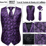 Funki Buys | Vests | Men's 4 Pcs Luxury Royal Purple Tie Vest Set