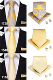 Funki Buys | Neckties | Men's Classic 3 Pcs Gold Floral Tie Set