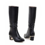 Funki Buys | Boots | Women's Knee High Block Heeled Boots